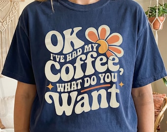 Retro koffiecitaat png, koffieliefhebber shirtontwerp (digitale download)