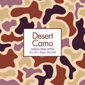 Patrón sin costuras de camuflaje atardecer desértico, descarga digital de camuflaje bohemio, patrón de tela de camuflaje occidental, diseño de sublimación