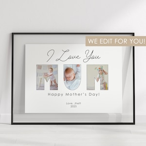 I Love You Mum, Mother&#39;s Day Print, Mum Meaning Frame, Mum Collage Print Template, Photo Collage Mum Gift, Mum Photo Collage Digital File