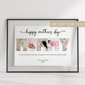 Regalo para el Día de la Madre, Marco con Foto en Palabras, Marco con Foto de Mamá, Regalo con Foto, Regalo Personalizado, Imprimible Digitalmente, Imagen, Plantilla Digital