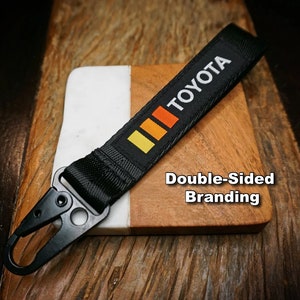 TRD Stripes Retro Keychain Lanyard for Toyota, Metal Clip Key Ring Accessory