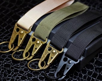 Handschlaufe Lanyard Schlüsselanhänger, Vintage Antique Messing, Clip-on Schlüsselanhänger Zubehör