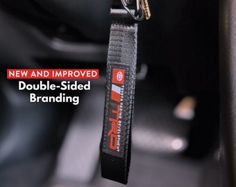 Black TRD Keychain Lanyard for Toyota, Metal Clip Key Ring Accessory