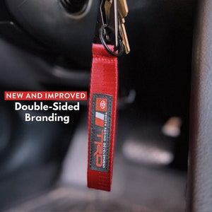 Cordón rojo del llavero de TRD para Toyota, accesorio del llavero del clip del metal