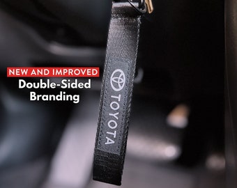 Black Toyota Keychain Lanyard Nylon Strap Metal Clip-On (Double-Sided) NEW Key Ring Accessory
