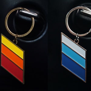 TRD Retro Stripes Metal Emblem Keychain for Toyota