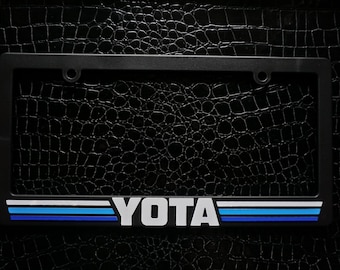Blue Scheme TRD Retro Stripes Yota Moldura de placa para Toyota