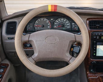 TRD Retro Stripes Tan Steering Wheel Cover 15 Inch for Toyota 4Runner, Tacoma