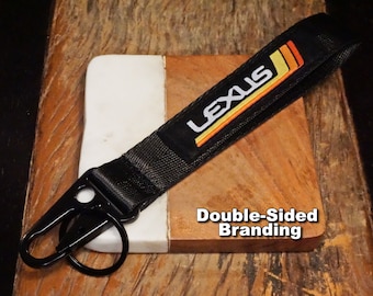 Vintage Heritage Stripes Lexus Keychain Lanyard, Metal Clip Key Ring Accessory