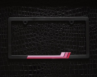 Pink Vintage Heritage Stripes License Plate Frame for Toyota