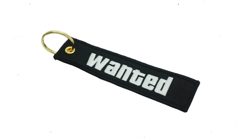 GTA Wanted Level Keychain Key Tag 5 Stars Embroidered Gold image 10