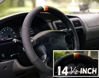 Retro Stripes Lenkradabdeckung 14 1/2 Zoll für RAV4 Prius Corolla Camry, Leder