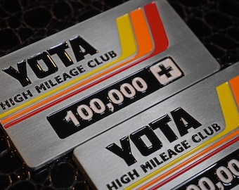 High Mileage Club Badge für BMW, 100K, 200K, 300K, 400K, 500K, Vintage Heritage Stripes