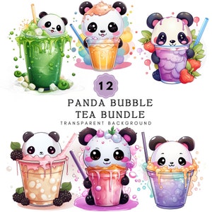 Boba Bubble Tea Kawaii Boba Tea Adesivo Panda Kawaii Bebida Bubble Tea Clipart Comida Clipart Fofo Boba Clipart Kawaii Comida Arte Decoração Boba