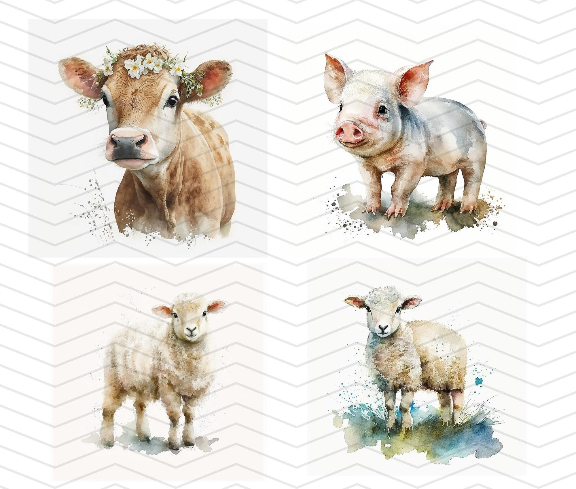 Farm Nursery Decor Farm Animal PNG Farmhouse Clipart Bundle Baby Duck ...