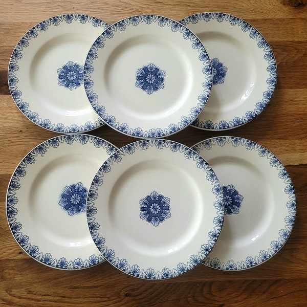 6 Assiettes plates K&G Lunéville Rouen