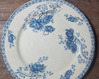 6 assiettes plates Françaises U&C Sarreguemines modèle Royat