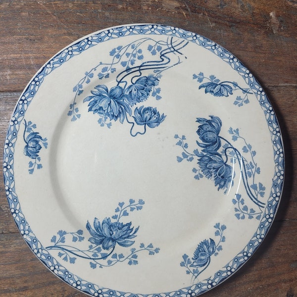 6 assiettes plates Françaises U&C Sarreguemines modèle Royat