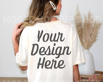 Comfort Colors 1717 Ivory Shirt Back Mockup (Digital Download)