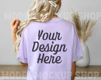 Comfort Colors C1717 Orchid T-shirt Back Mockup (JPEG)