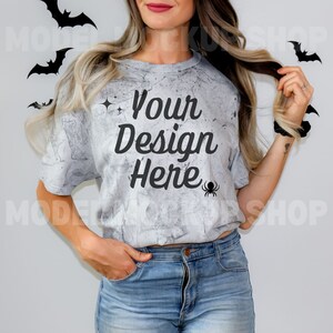 Comfort Colors 1745 Smoke | cc1745 Smoke Mockup | Comfort Color Mockup | Tye Dye Tshirt Mockup | Comfort Colors Color Blast Halloween Mockup