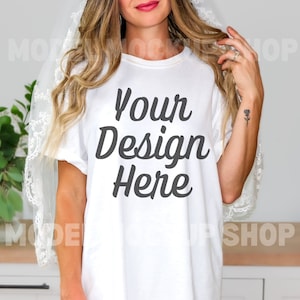 Comfort Colors 1717 Bride Mockup, Comfort Colors 1717 Mockup White, Comfort Colors C1717 Mockup, C1717 Mockup White, Bridal Shirt Mockup