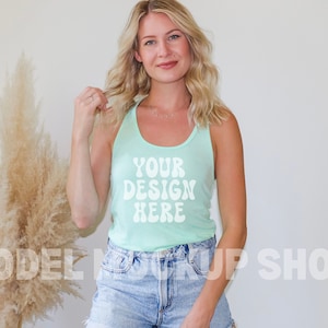 Tank Top Mockup, Next Level 1533 Mockup, Womens Racerback Mockup, Womens Tank Mockup, Tank Top, Mint Green Tanktop mockup, Summer, simple