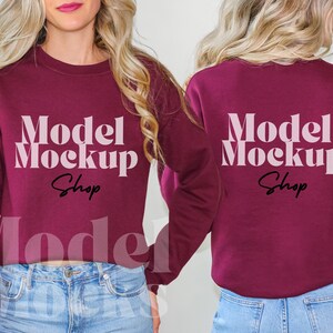 Gildan 18000 Sweatshirt Mockup Bundle, Front & Back (Digital Download) image 7