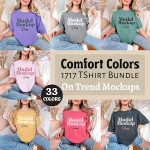Comfort Colors 1717 Mockup Bundle, 1717 Tshirt Bundle, Real Model Mock, Comfort Colors Shirt, Trendy Aesthetic Casual Mockup Real Human Mock
