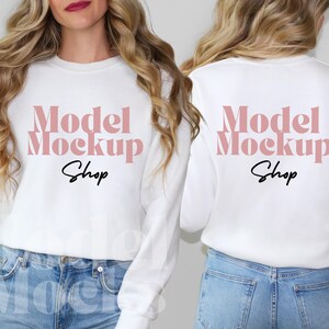 Gildan 18000 Sweatshirt Mockup Bundle, Front & Back (Digital Download) image 3