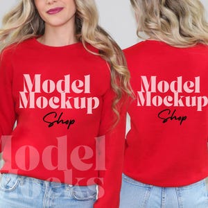 Gildan 18000 Sweatshirt Mockup Bundle, Front & Back (Digital Download) image 2