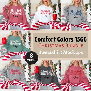 Comfort Colors 1566 Christmas Mockup, 1566 Mockup Bundle, 1566 Comfort Colors Bundle, 1566 Mockup, Christmas Bundle Mockup, Sweatshirt Mock