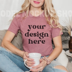 Heather Mauve Bella Canvas 3001 Mockup Tshirt Mockup Simple - Etsy