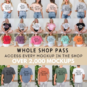 Whole Shop Mockup Bundle, Entire Shop Mock Up Bundle, Bella Canvas Bundle, Gildan 18000 Bundle, Comfort Colors Mockup, Size Chart Bundle