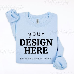 Gildan 18000 Mockup Bundle, gefaltetes Flat Lay Mockup Bundle, G180 gefaltetes Sweatshirt Mockup Bundle, Flatlay Crewneck Pullover Bundle Mockup Bild 3