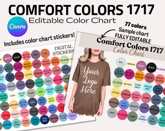 Comfort Colors 1717 Color Chart Canva Template (Digital Stickers)