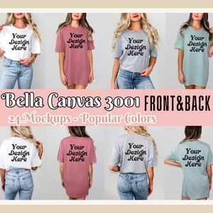 Bella Canvas 3001 Mockup Bundle, 3001 Tshirts Bundle, Bella Canvas Modell Mockup Tshirt Mockup Bundle, Lifestyle Mockups, übergroße Mockups Bild 1