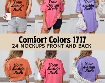 Comfort Colors 1717 T-Shirt Mockup Bundle, Front & Back (Digital Download)