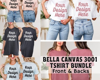 Bella Canvas 3001 T-Shirt-Mockup-Bundle | Vorder- und Rückseite (Digitaler Download)