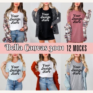Bella Canvas 3001 Mockup Bundle, 3001 Tshirts Bundle, Bella Canvas Model Mockup Tshirt Mockup Bundle, Lifestyle Mockups, Trendy Mocks Shirt