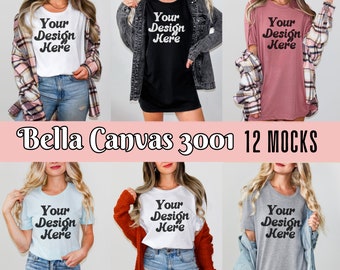 Bella Canvas 3001 Mockup Bundle, 3001 Tshirts Bundle, Bella Canvas Model Mockup Tshirt Mockup Bundle, Lifestyle Mockups, Trendy Mocks Shirt