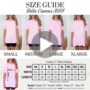 Bella Canvas 3001 Video Größentabelle, BC3001 Video Mockup, Real Model Mock, T-Shirt Größentabelle, POD Größenvergleich, Größenreferenz