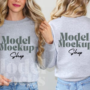 Gildan 18000 Sweatshirt Mockup Bundle, Front & Back (Digital Download) image 4