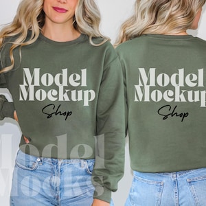 Gildan 18000 Sweatshirt Mockup Bundle, Front & Back (Digital Download) image 6