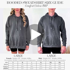 Comfort Colors 1567 Video Size Chart, Comfort Colors 1567 Size Chart, CC1567 Unisex Oversized Hoodie Video Mock, Comfort Colors hoodie
