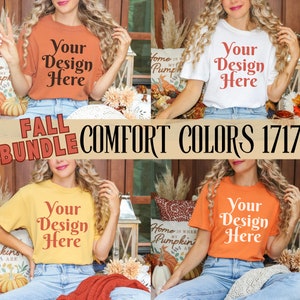 Comfort Colors C1717 Shirt Mockup Bundle | Model Mockup Bundle | 1717 Mock Ups | Comfort Color Shirt Mock | Fall Mock up Bundle Mockup