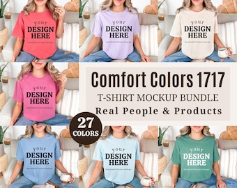 Comfort Colors 1717 T-Shirt Mockup Bundle, Real Model (Digital Download)