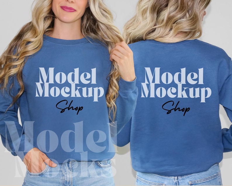 Gildan 18000 Sweatshirt Mockup Bundle, Front & Back (Digital Download) image 8