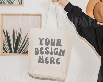 Natural Canvas Tote Bag Mockup (JPEG Download)