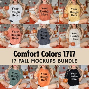 Comfort Colors C1717 Shirt Mockup Bundle | Model Mockup Bundle | 1717 Mock Ups | Comfort Color Shirt Mock | Fall Mock up Bundle Mockup